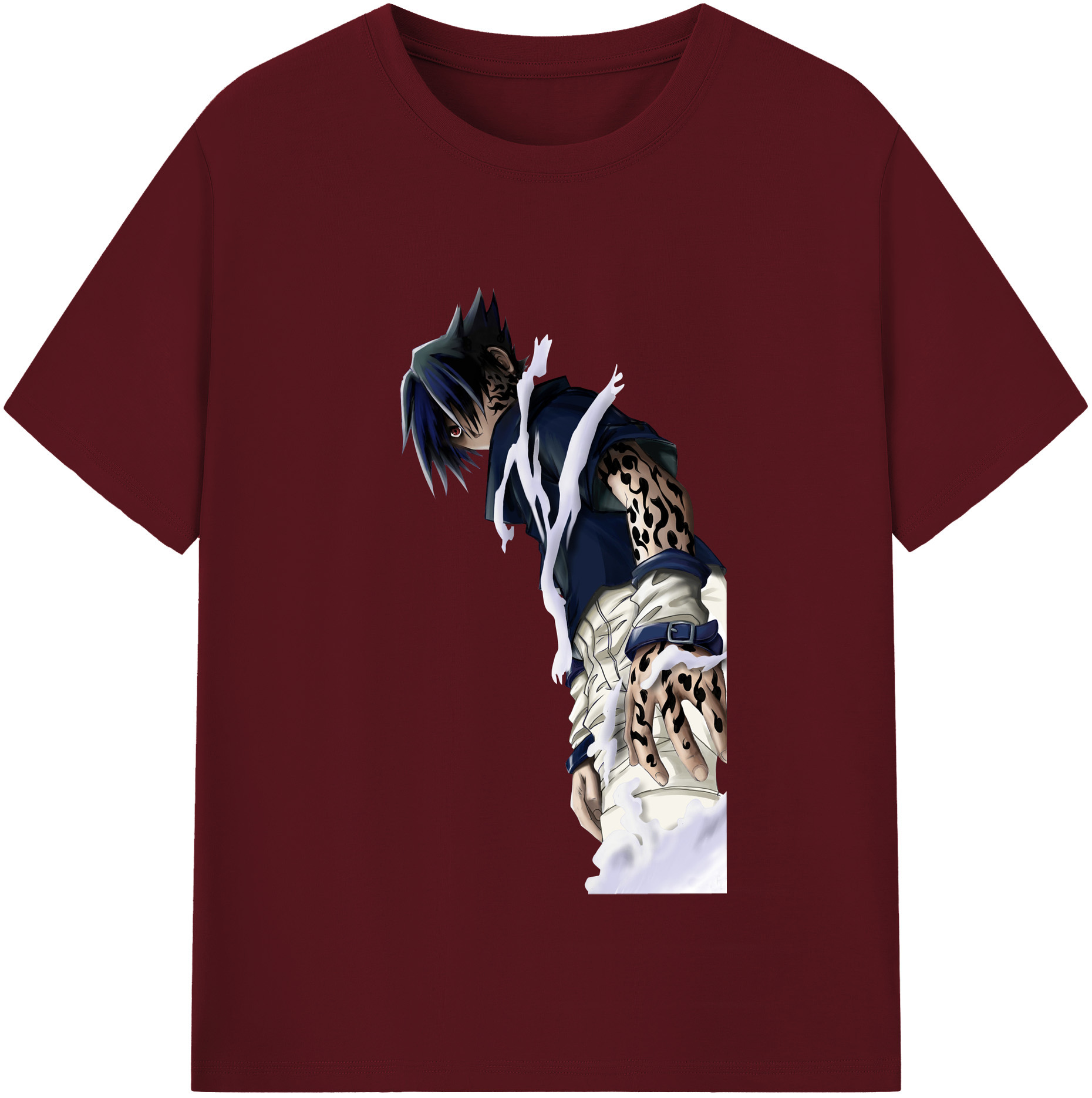 （画像用） NARUTO -ナルト- うちは サスケ Uchiha Sasuke 綿100％半袖Tシャツ（フロントプリント）